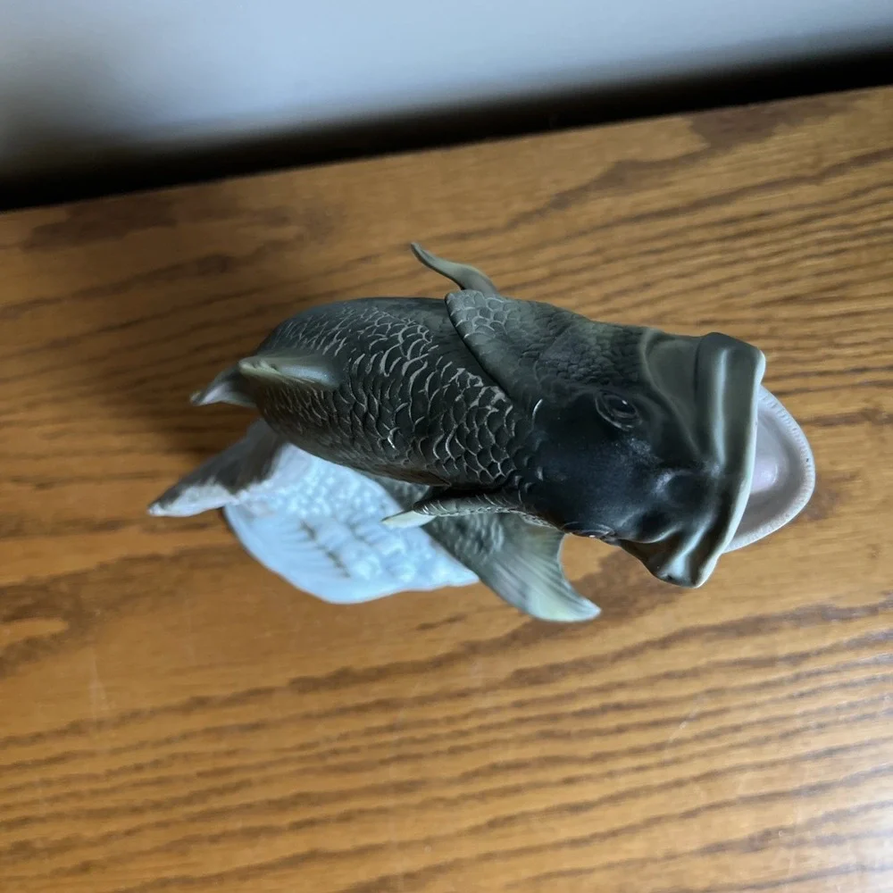 Vintage 1988 Homco Masterpiece Porcelain Figurine Large Mouth Bass Fish